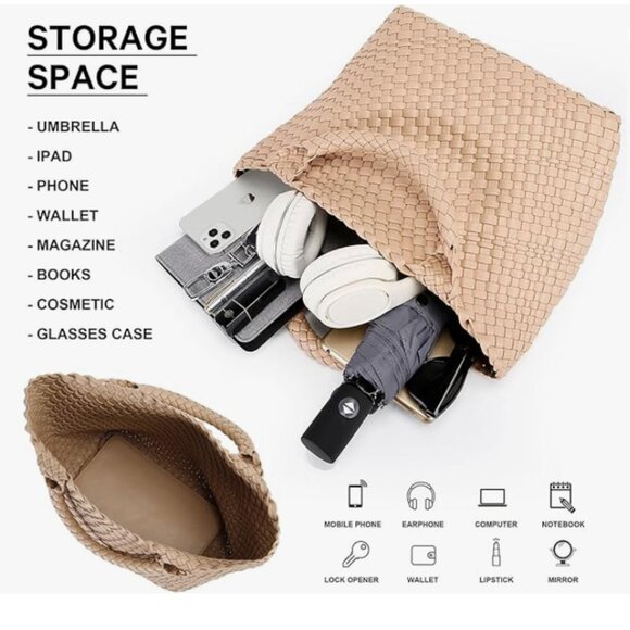 Vegan Leather Handbag tote like new - Picture 9 of 10